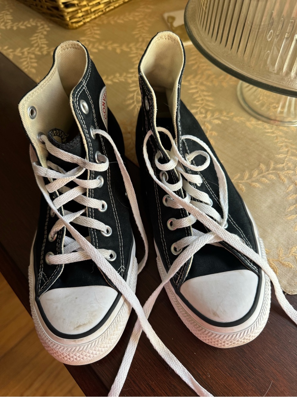 Converse Black and White High-Top Kids Sneakers - Picture 2 of 8
